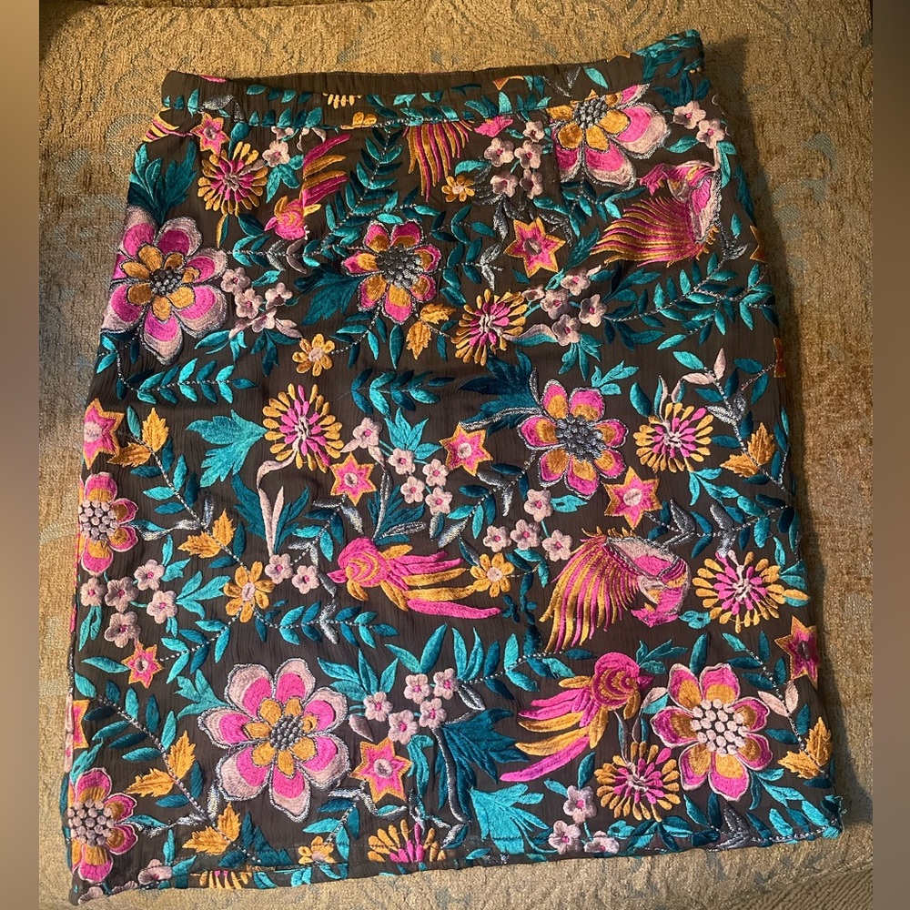 Baraschi Floral Embroidered Skirt Size 6